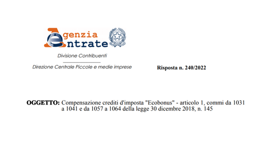 Ecobonus, ok alla compensazione senza limiti e con qualsiasi altro debito