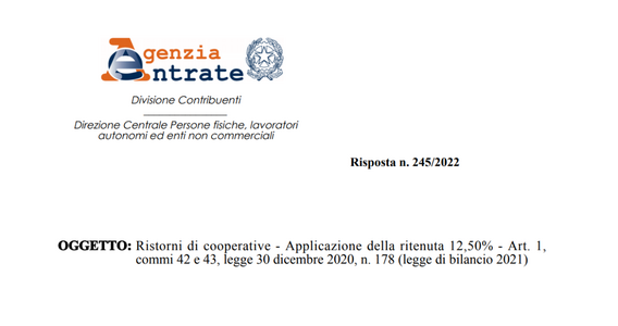 L'Agenzia fornisce i primi chiarimenti sul trattamento fiscale dei “ristorni in azioni” pregressi