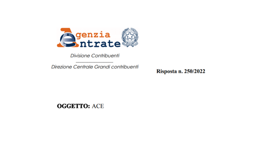 ACE, senza precedenti finanziamenti ok all'agevolazione alle società controllate