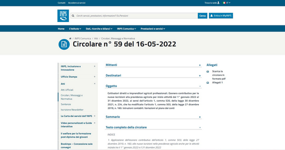 Coltivatori diretti: esonero contributivo anche per le attività avviate nel 2022, le istruzioni INPS