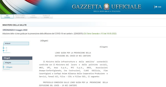 Cantieri edili: mascherine almeno fino a giugno 2022, le linee guida per la prevenzione da Covid