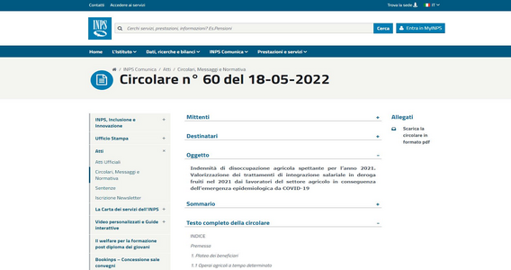 Disoccupazione agricola 2021: dall'INPS istruzioni per calcolo e liquidazione dell'indennità