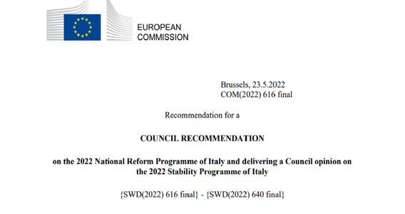 Riforma del catasto e riduzione IRPEF, le priorità per l'Italia nelle Raccomandazioni UE 2022-2023