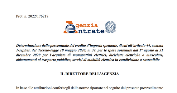 Bonus bici e monopattini 2022, dalle Entrate la conferma degli importi: credito d'imposta al 100 per cento