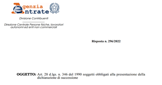 Chi deve inviare la dichiarazione di successione?