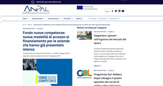 Fondo Nuove Competenze 2022, novità su anticipo e saldo per le domande già presentate