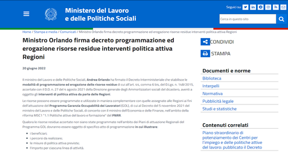 Programma GOL: nuovi fondi alle Regioni per le politiche attive del lavoro