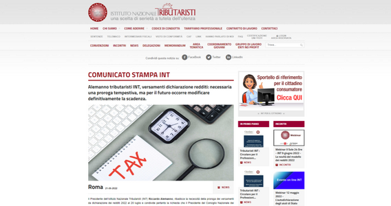 Proroga imposte sui redditi, la proposta dell'INT: rinvio al 20 luglio da rendere strutturale
