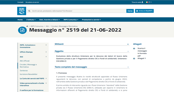 Assegni familiari: le istruzioni INPS per inserirli nel flusso UNIEMENS-CIG