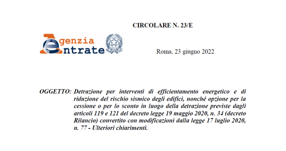 Superbonus 110, la maxi circolare dell'Agenzia delle Entrate con i chiarimenti sull'agevolazione