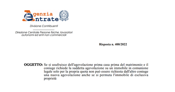 Bonus prima casa e comunione dei beni: l'acquisto preclude un nuovo accesso a entrambi i coniugi