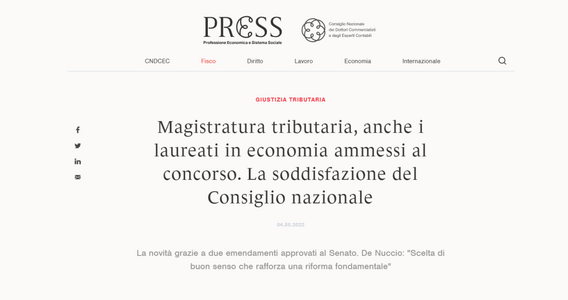 Giustizia tributaria, anche la laurea in economia per partecipare al concorso per magistrato tributario