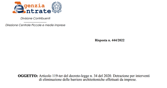 Bonus 75 per cento per le barriere architettoniche senza limiti per le imprese