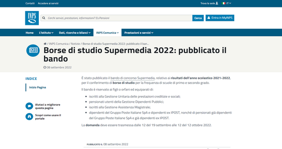 Bando Supermedia 2022: dall'INPS 9.800 borse di studio, requisiti e come fare domanda