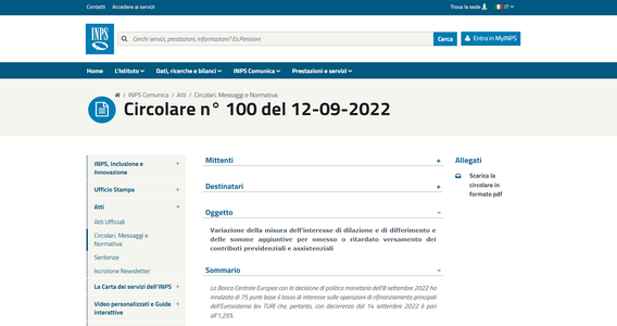 Sanzioni e rate contributi INPS 2022, da settembre nuovo aumento dei tassi di interesse