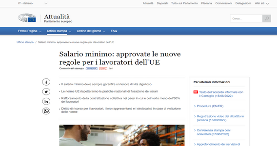 Salario minimo europeo: il Consiglio UE approva la direttiva, ma in Italia non è obbligatoria