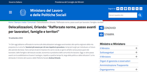 Delocalizzazioni: sanzioni per la chiusura dell'impresa senza tutele, le novità del Decreto Aiuti ter