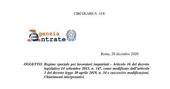 Regime impatriati e regime forfettario sono incompatibili