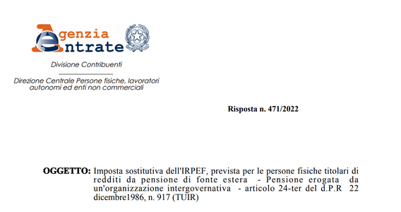 Flat tax pensionati esteri, via libera anche per chi riceve somme dall'INPS