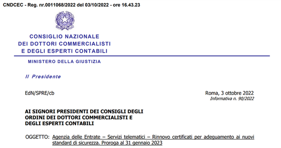 Desktop Telematico Entratel: aggiornamento dei certificati di sicurezza entro il 31 gennaio 2023