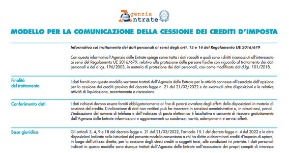 Cessione bonus energia DL Aiuti e Aiuti bis: modello di comunicazione, istruzioni e date di scadenza