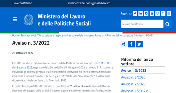 Contributo reti associative: nuovo finanziamento per le attività di interesse generale