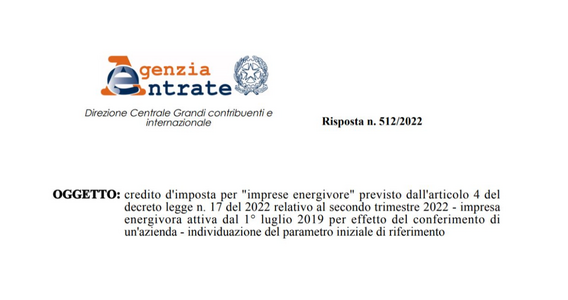 Bonus imprese energivore, i chiarimenti delle Entrate sul conferimento d'azienda