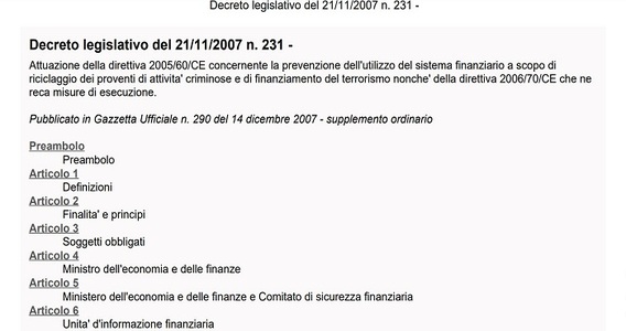 Riciclaggio: definizione e normativa di riferimento