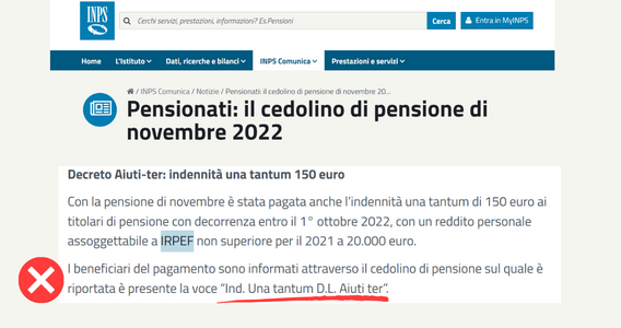 Bonus 150 euro pensionati, pagamento non ricevuto dall'INPS: le istruzioni per le verifiche