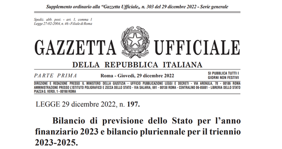 Legge di Bilancio 2023: il testo ufficiale