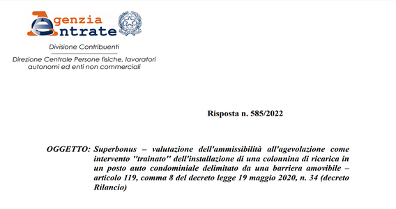 Superbonus: si alla colonnina di ricarica nel posto auto