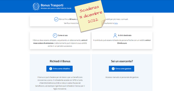 Bonus trasporti, nessuna proroga per il 2023: scadenza 31 dicembre per domanda e utilizzo