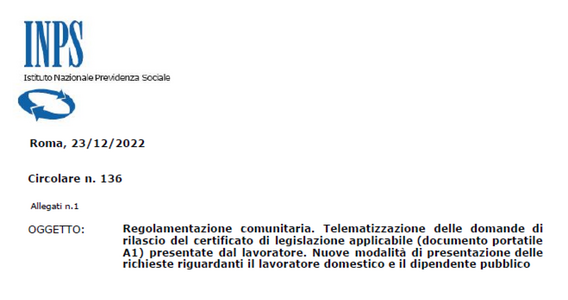 Lavoratori distaccati, documento portatile A1: le istruzioni INPS per la domanda online