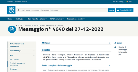 Maternità e congedo parentale: tutte le prestazioni integrate nel portale delle famiglie INPS