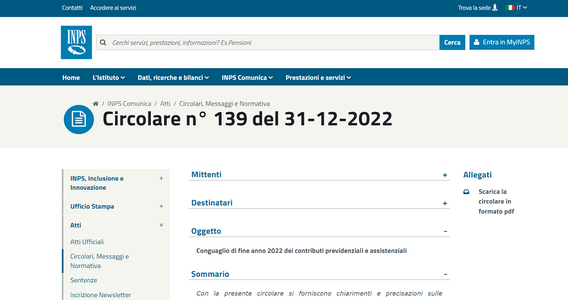 Contributi INPS: le istruzioni per il conguaglio di fine anno 2022