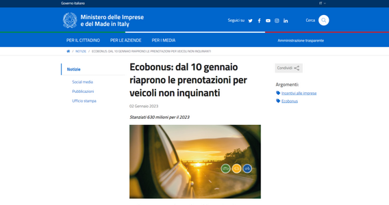Ecobonus auto: nuove prenotazioni dal 10 gennaio 2023