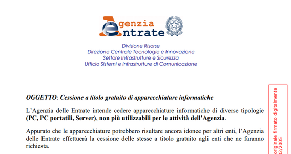 PC e computer gratis, domanda all'Agenzia delle Entrate entro la scadenza del 3 febbraio 2023