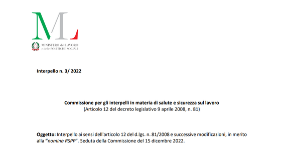 Sicurezza sul lavoro, il chiarimento del Ministero sulla nomina degli RSPP