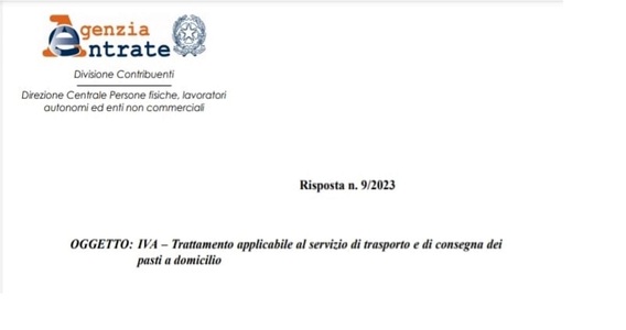 Trattamento IVA consegna a domicilio dei pasti: i chiarimenti delle Entrate