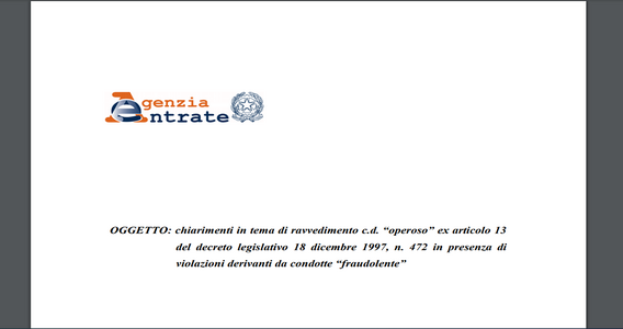 Ravvedimento speciale al test delle cause ostative