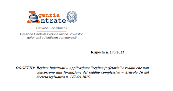 Regime forfettario, se si sceglie non si può optare a posteriori per il regime impatriati