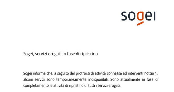 Il sito dell'Agenzia delle Entrate non funziona: Sogei al lavoro per il ripristino