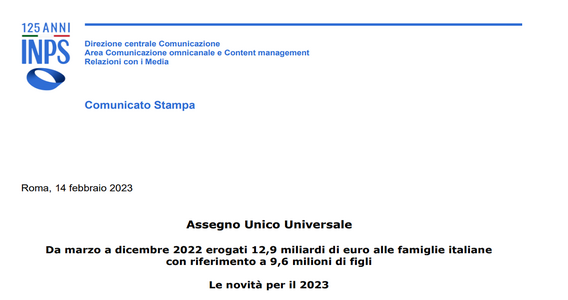 Assegno Unico: 13 miliardi la spesa del 2022, le novità per il 2023 su maggiorazioni e importi