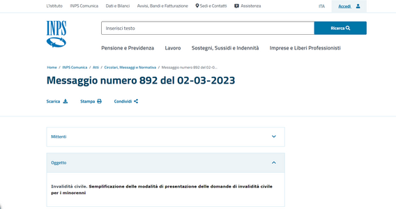 Invalidità civile INPS: domanda per i minorenni anche presso Patronati e associazioni di categoria