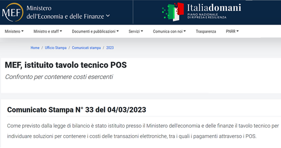 Pagamento con POS per spese sotto i 30 euro: al MEF si studiano novità per ridurre i costi delle transazioni