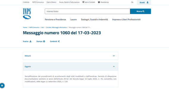 Invalidità civile: presentazione della documentazione sanitaria più veloce con il nuovo servizio INPS