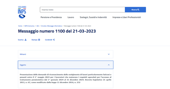 Lavori usuranti, domanda all'INPS per l'accesso alla pensione anticipata entro il 1° maggio 2023