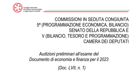 Taglio della pressione fiscale: i commercialisti in audizione sul DEF 2023