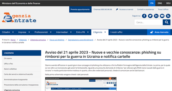 Mail di notifica cartella di pagamento o rimborso: attenzione alle truffe, l'avviso dell'Agenzia delle Entrate