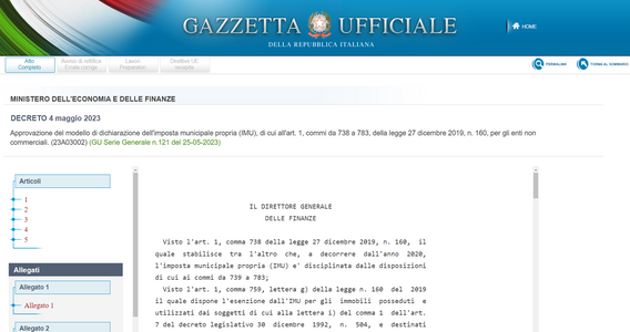 Dichiarazione IMU enti non commerciali: ecco il nuovo modello con le istruzioni